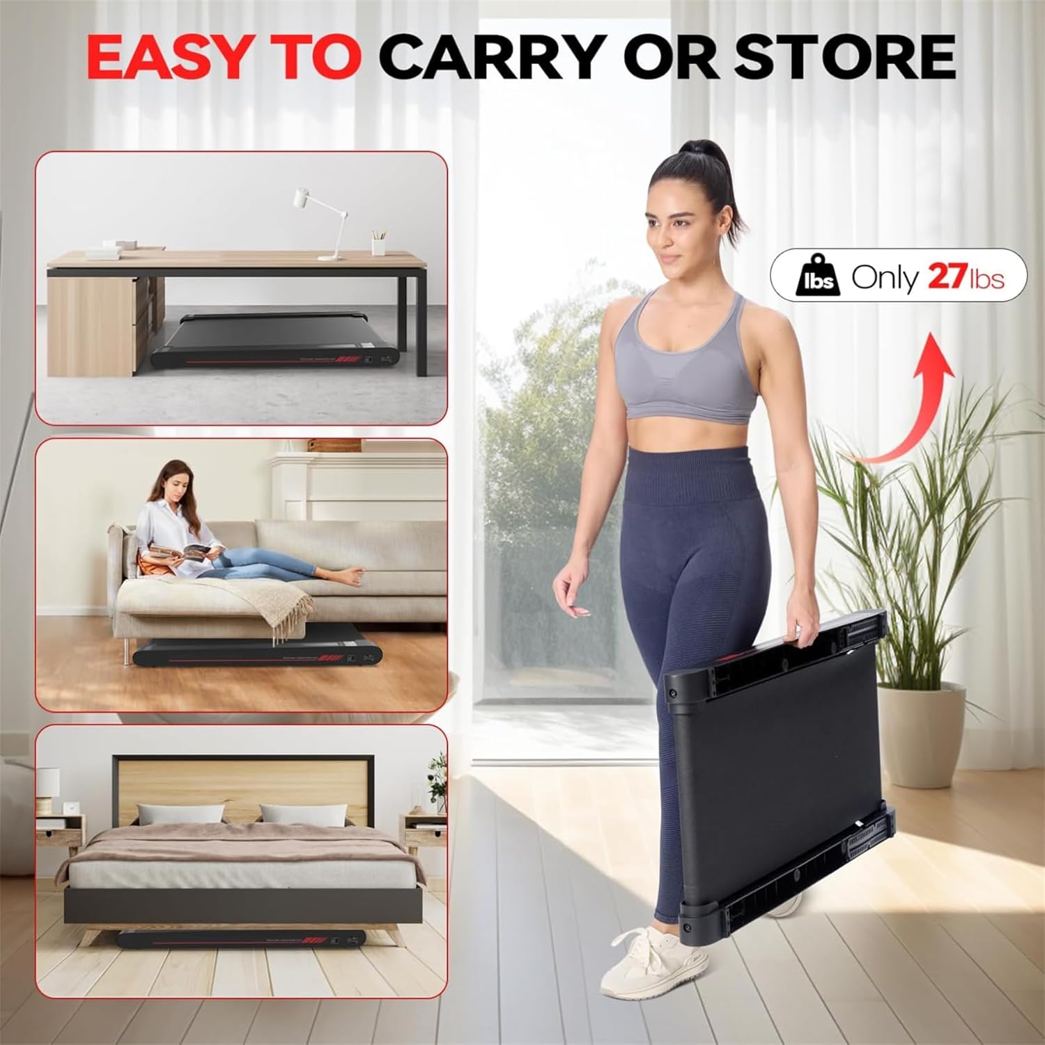 Sperax Walking Vibration Pad with APP, 3 in 1 Under Desk Treadmill, 2.5HP Low Noise Walking Treadmill Pad with Remote Control,Portable Treadmills for Home Office wourant