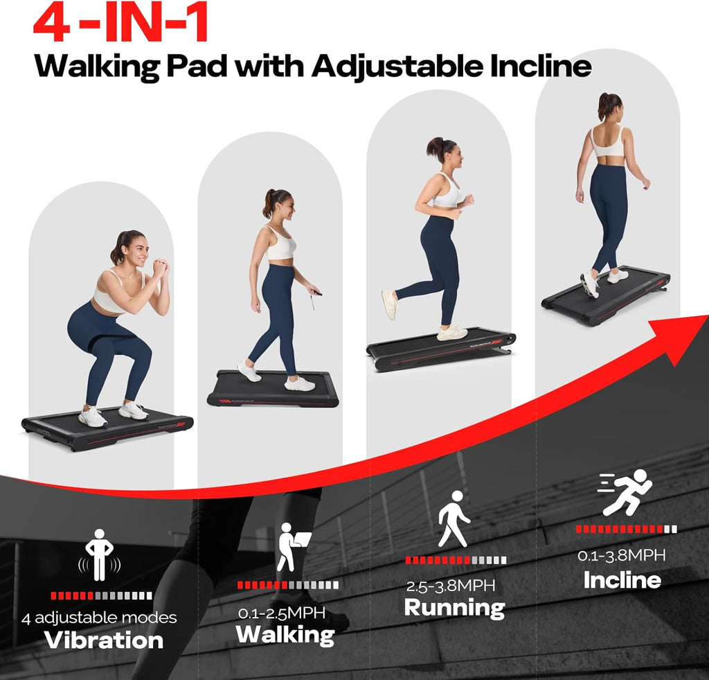 Sperax Walking Vibration Pad with APP, 3 in 1 Under Desk Treadmill, 2.5HP Low Noise Walking Treadmill Pad with Remote Control,Portable Treadmills for Home Office wourant