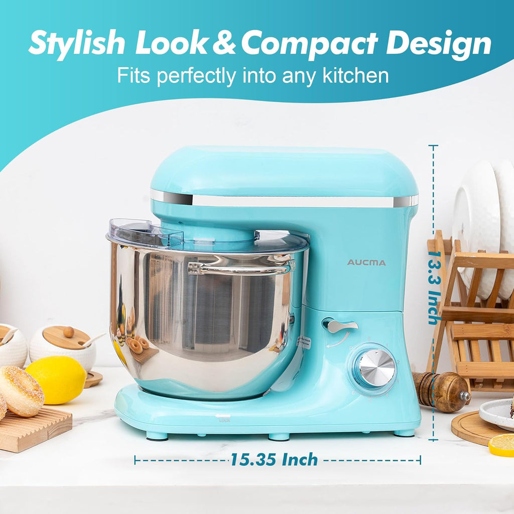 Aucma Stand Mixer,6.5-QT 660W 6-Speed Tilt-Head Food Mixer, Kitchen Electric Mixer with Dough Hook wourant