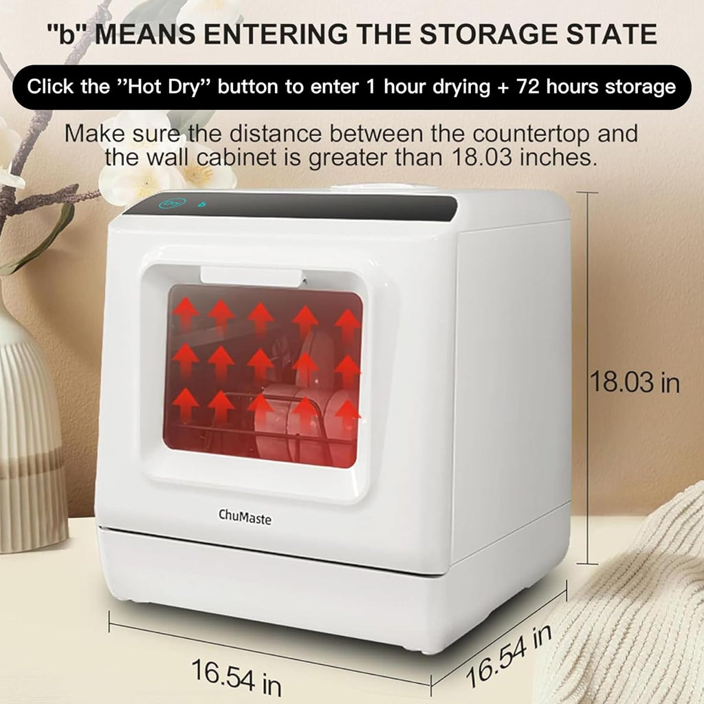 Mini dishwasher countertop .Compact Dishwasher with drying.Double spray arms. Portable Countertop Dishwasher With Water Tank, 6 wash programs, .Lavavajillas portatil can wash baby bottles. wourant