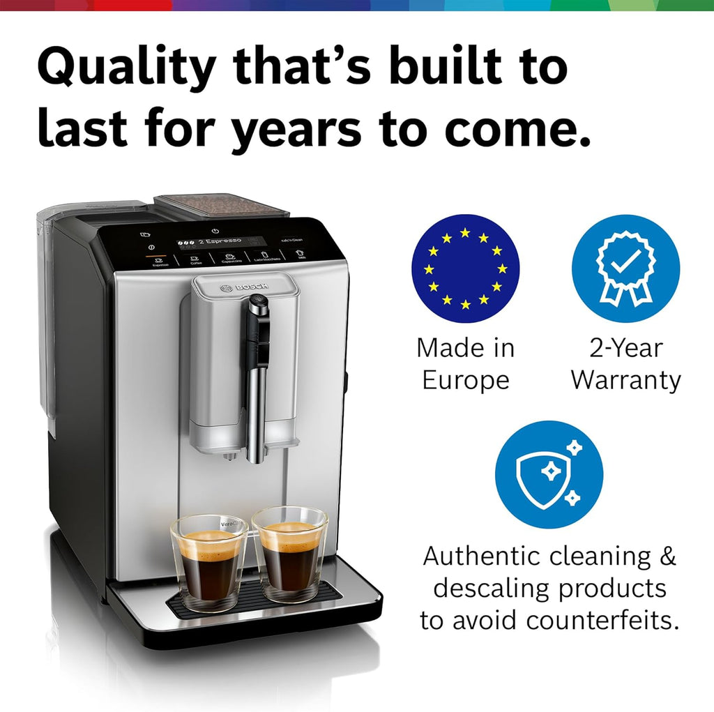 Bosch Fully Automatic Coffee and Espresso Machine - One-Touch Drinks, Barista Style, Double Cup Super Coffee Maker - Large Bean Capacity - Easy Clean, Maintenance - Black - TIU20307 woonhhop
