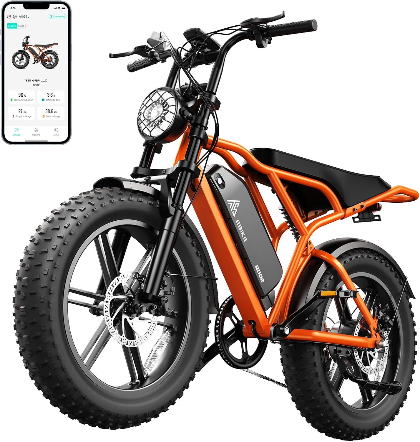 Electric Bike for Adults 1500W Peak 20" Fat Tire All-Terrain E-Bike 60/110 Miles 28 MPH Electric Dirt Bike