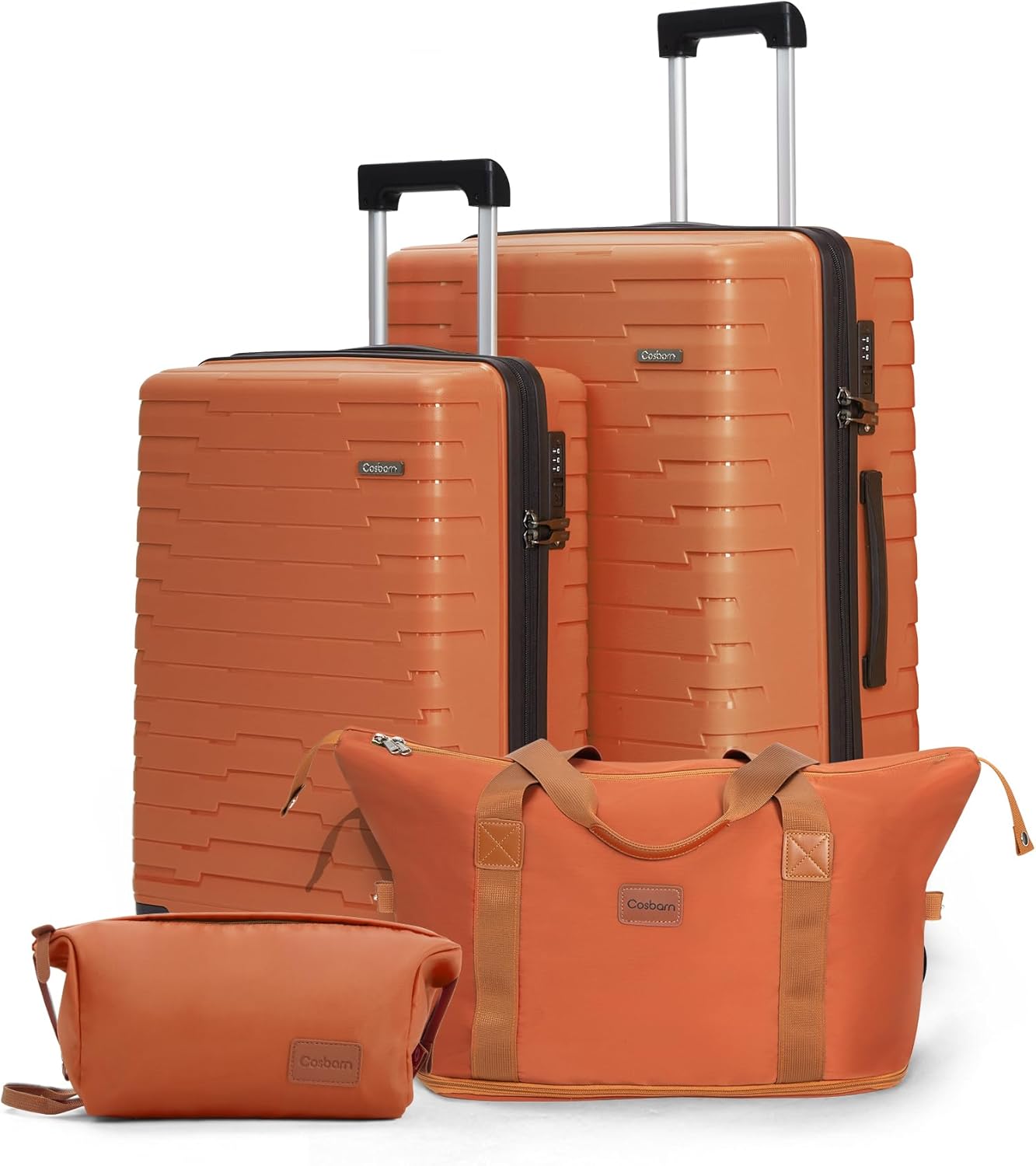 5-piece luggage set with wheels, ABS hardshell suitcase with spinner wheels wourant