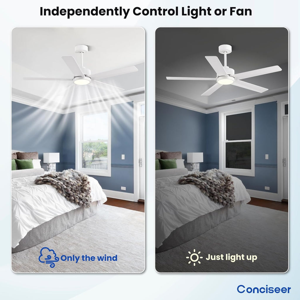 Modern Ceiling Fans with Lights, 72 Inch Ceiling Fan with Light and Remote, Bedroom Living Room Library Cafe Outdoor/Industrial,24W 3CCT Dimmable, 8 Blades 6 Speed Reversible Quiet DC Motor, Black wourant