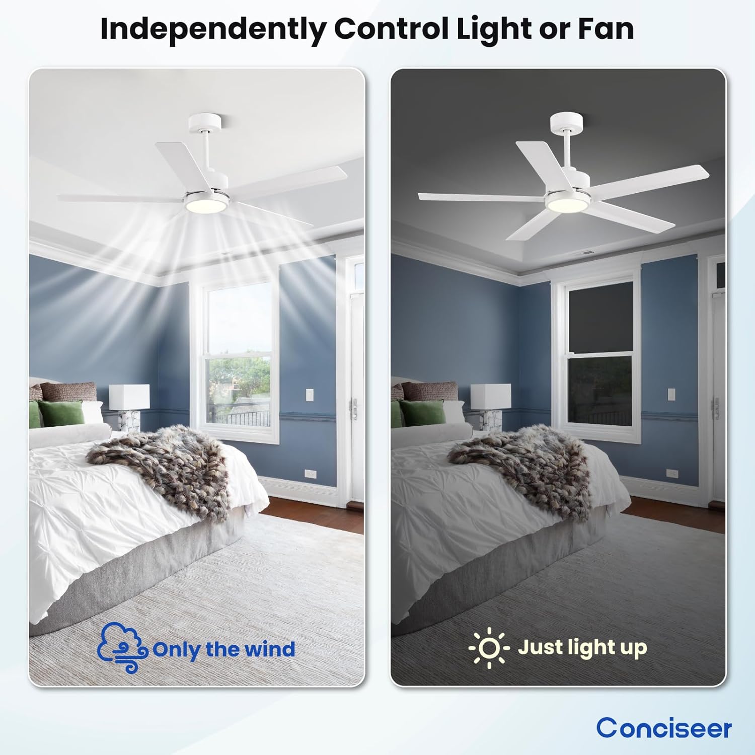 Modern Ceiling Fans with Lights, 72 Inch Ceiling Fan with Light and Remote, Bedroom Living Room Library Cafe Outdoor/Industrial,24W 3CCT Dimmable, 8 Blades 6 Speed Reversible Quiet DC Motor, Black wourant