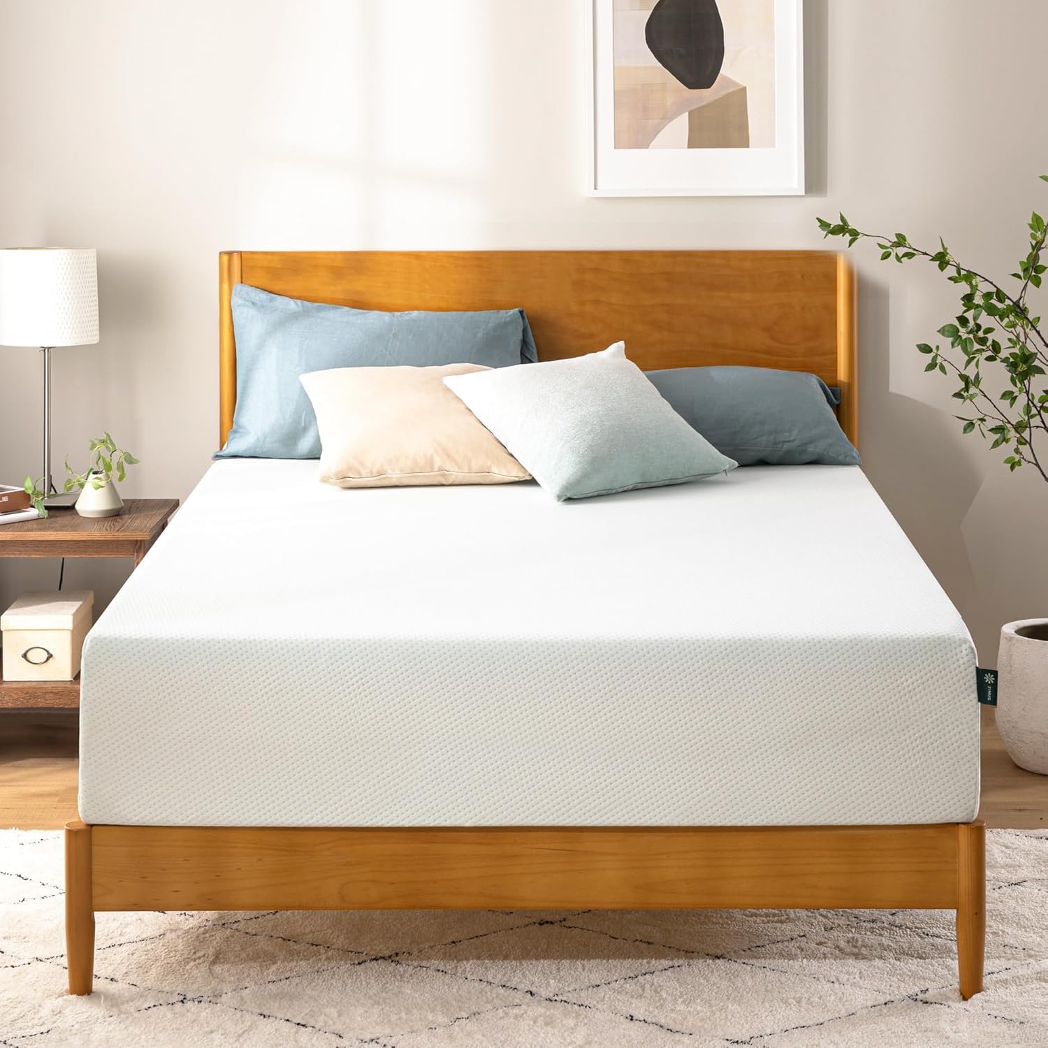 Zinus Lumbar+ Premium 14 Inch Memory Foam Mattress, Lumbar Support, Targeted Pressure Relief, Cooling Gel and Green Tea, Cool-to-The-Touch Cover, Medium Firm Feel, CertiPUR US Certified, King woonhhop