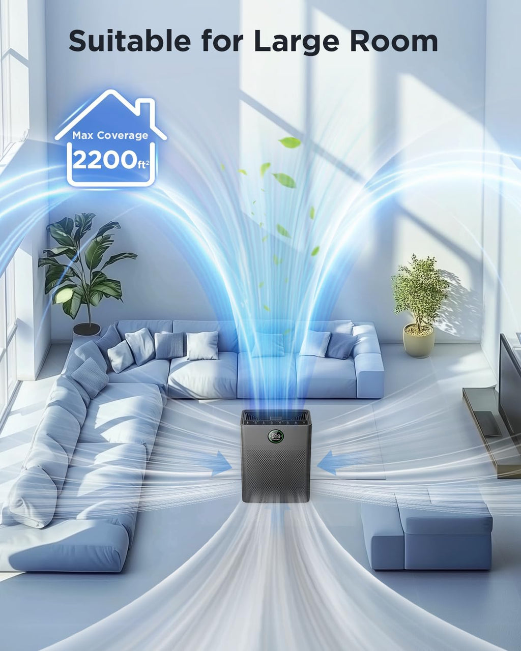 Air Purifiers for Home Large Room up to 2200sq.ft, MOOKA Air purifier for Home Pets with Washable Filter wourant