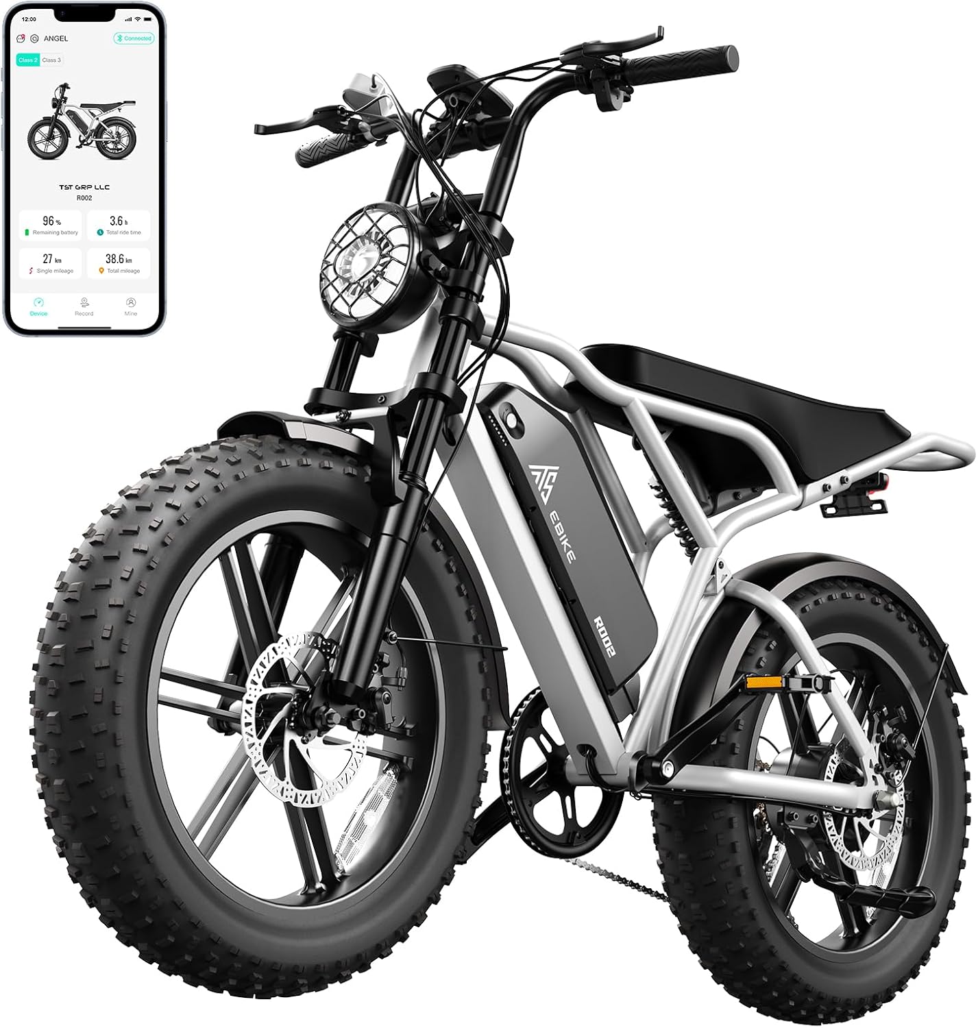 Electric Bike for Adults 1500W Peak 20" Fat Tire All-Terrain E-Bike 60/110 Miles 28 MPH Electric Dirt Bike