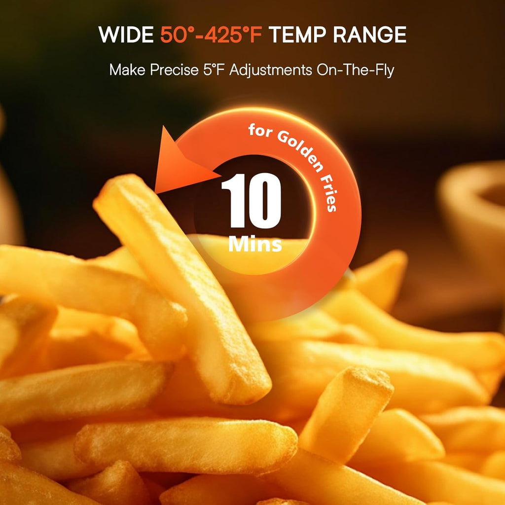 Nuwave Brio 15.5Qt Air Fryer/Oven quickly reheats, bakes, and dehydrates food with a temperature control range of 50°-425°F 1800W. wourant
