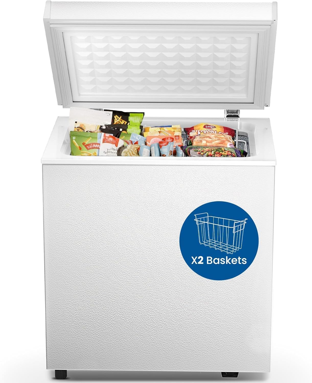 Chest Freezer 3.5 Cubic Feet Compact Freezer Free Standing Top open Door Deep Freezer wourant