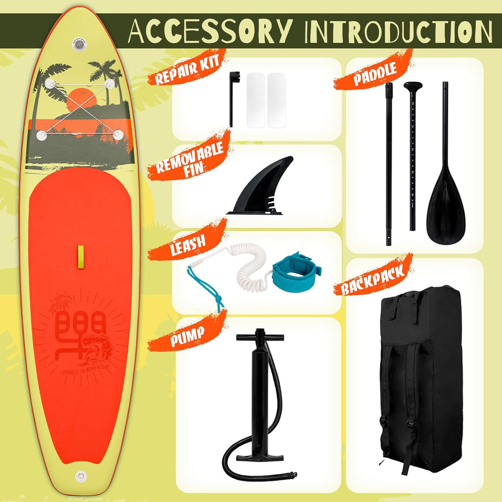 FunWater Inflatable Stand Up Paddle Board with Premium SUP Paddle Accessories, Non-Slip EVA Deck, 11'/10'6' Paddle wourant
