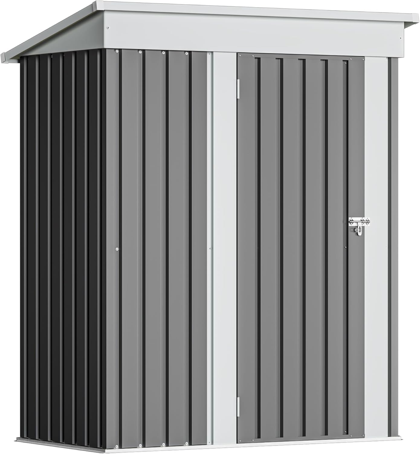 Devoko Outdoor Storage Shed 5 x 3 ft Lockable Metal Garden Shed Steel Storage wourant