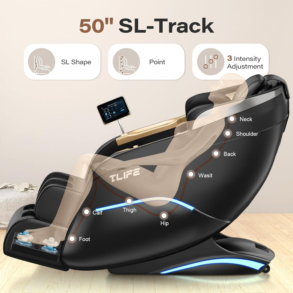 Full Body Massage Chair, 160° Zero Gravity Recliner with Body Scan, 50" SL Track Shiatsu Massage Chair, Spot Massage, Foot Roller wourant