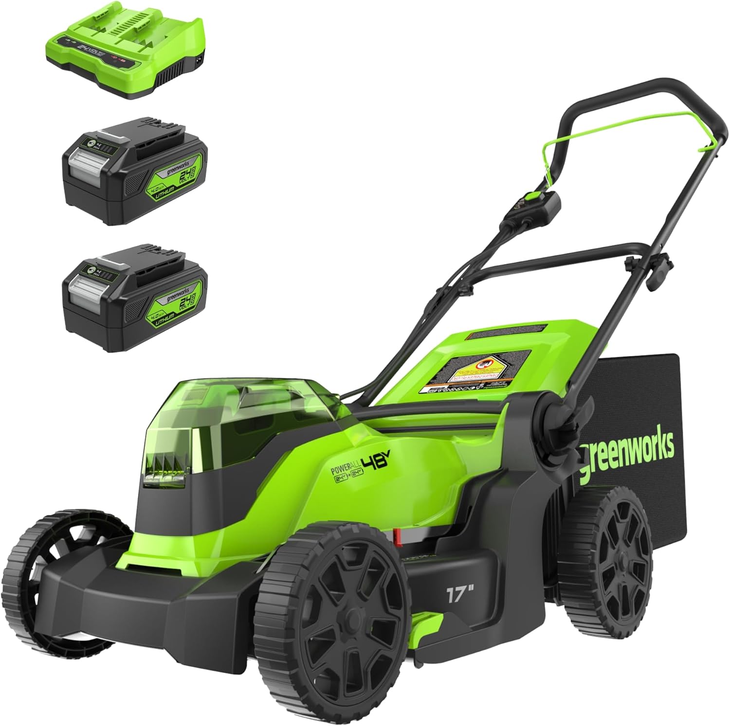 Greenworks 48V (24V x 2) 17" Cordless (Push) Lawn Mower (200+ Compatible Tools) wourant