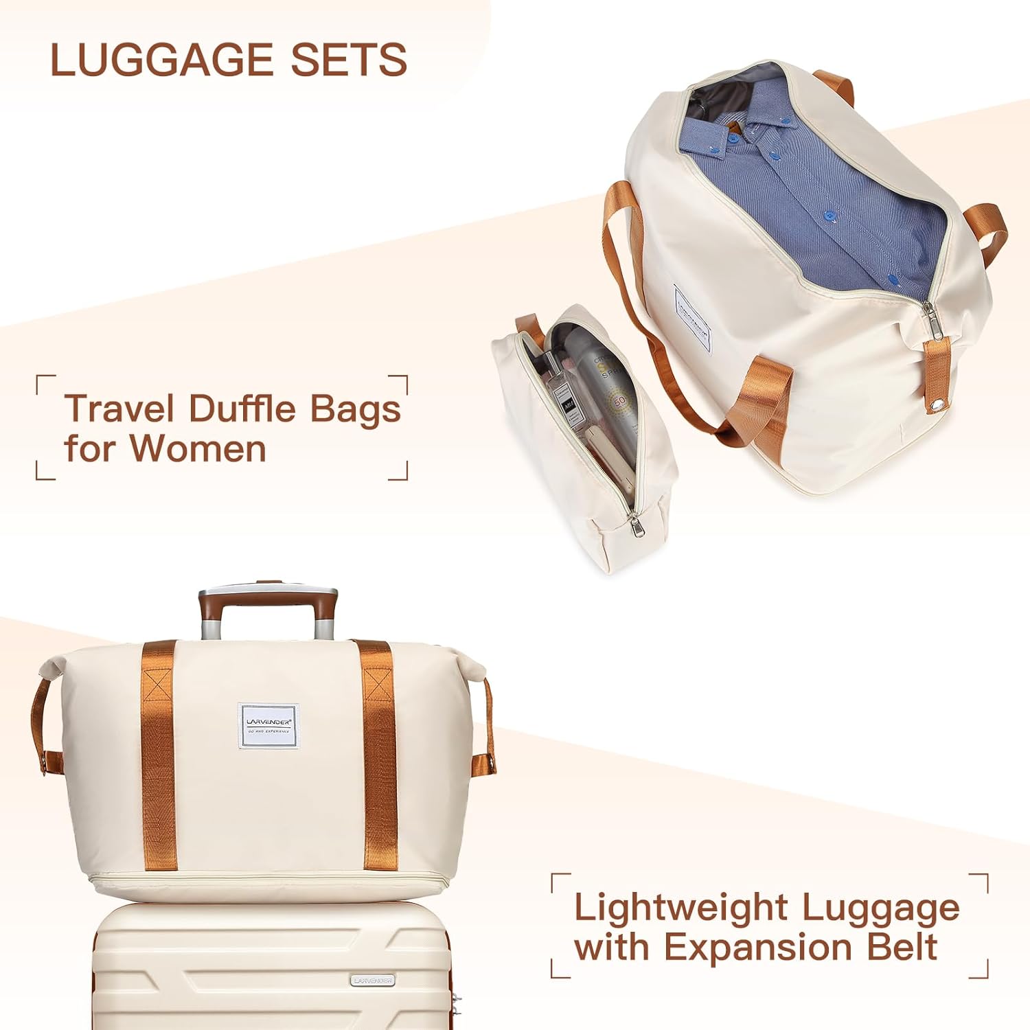 Luggage 6-piece hardshell expandable suitcase lightweight travel carry-on luggage set wourant