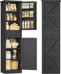 TEENFON Tall Storage Cabinet with 3 Door Shelves & 1 Drawer, Narrow Kitchen Pantry Cabinet wourant