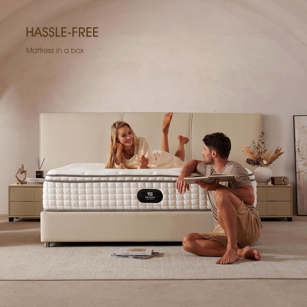Queen Mattress,12 inch Cooling Gel Memory Foam Mattress,Cool Sleep,Pressure Relief with Medium Firm Support,Improves Sleep,CertiPUR-US Certified for Materials,No Fiberglass,Mattress in a Box woonhhop