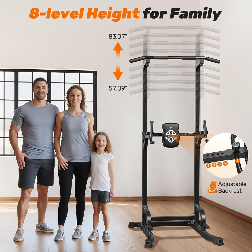 Sportsroyals Power Tower Pulp Up Bar Station, 450 lbs stable suspended immersion tilt station wourant