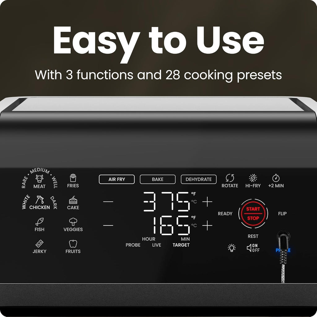 CHEFMAN ExacTemp 12-Quart Air Fryer Integrated Smart Cooking 28 Touchscreen Presets wourant