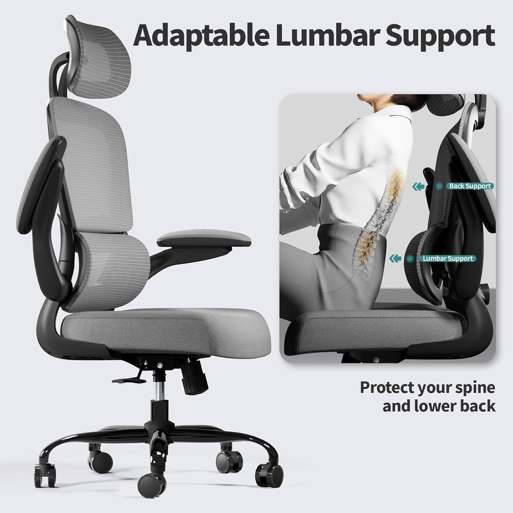 Office Chair Ergonomic Desk Chair, 330 lbs Home Mesh Desk Chair with Wheels, Comfortable Gaming Chair, High Back Office Chair wourant