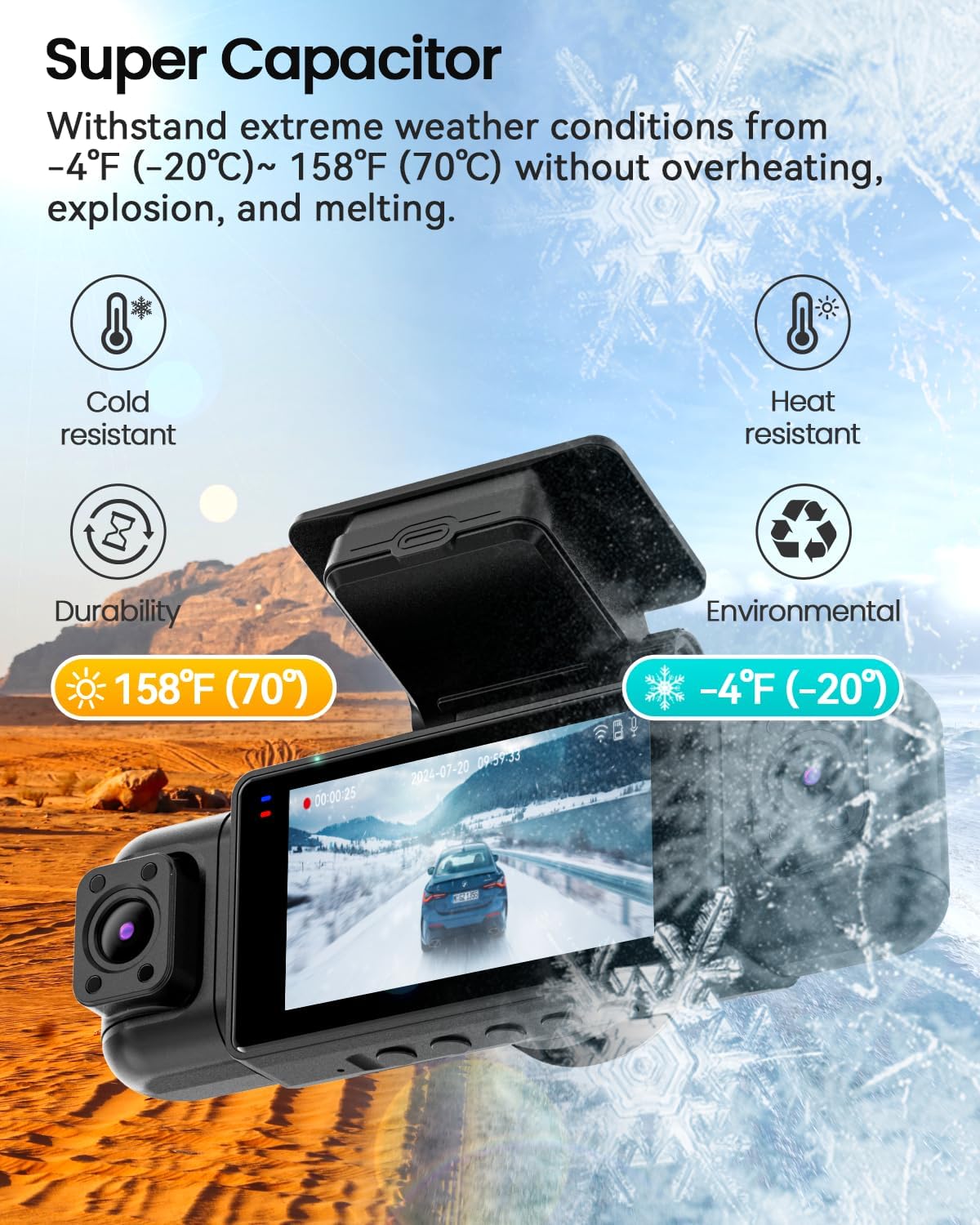 Channel Dash Cam 360° View, 1080P Front and Rear Interior, Car Left and Right Dash Cam, 8 Infrared Lights Night Vision, 5G WiFi and APP Control, G Sensor, Parking Mode, with Free 128GB SD Card wourant
