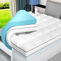 Queen Size Dual Layer 4 Inch Memory Foam Mattress Topper for Pressure Relief, 2" Breathable Pillow Top Plus 2" Cooling Gel Memory Foam Mattress Pad, 21" Elastic Pocket, Medium Support, White woonhhop