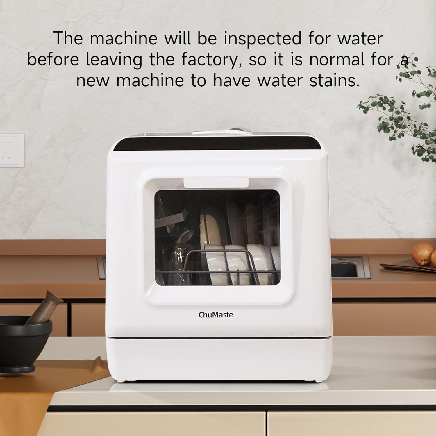 Mini countertop dishwasher. Compact dishwasher with drying function. Double spray arms. Portable countertop dishwasher wourant