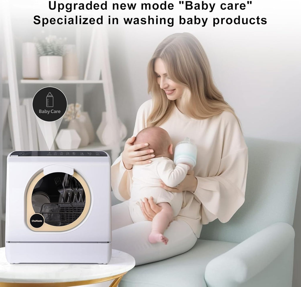 Mini dishwasher countertop .Compact Dishwasher with drying.Double spray arms. Portable Countertop Dishwasher With Water Tank, 6 wash programs, .Lavavajillas portatil can wash baby bottles. wourant