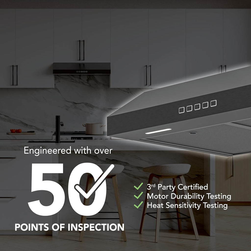 Broan-NuTone Three-Speed Glacier Undercabinet Range Hood with LED Light, ADA Compliant wourant