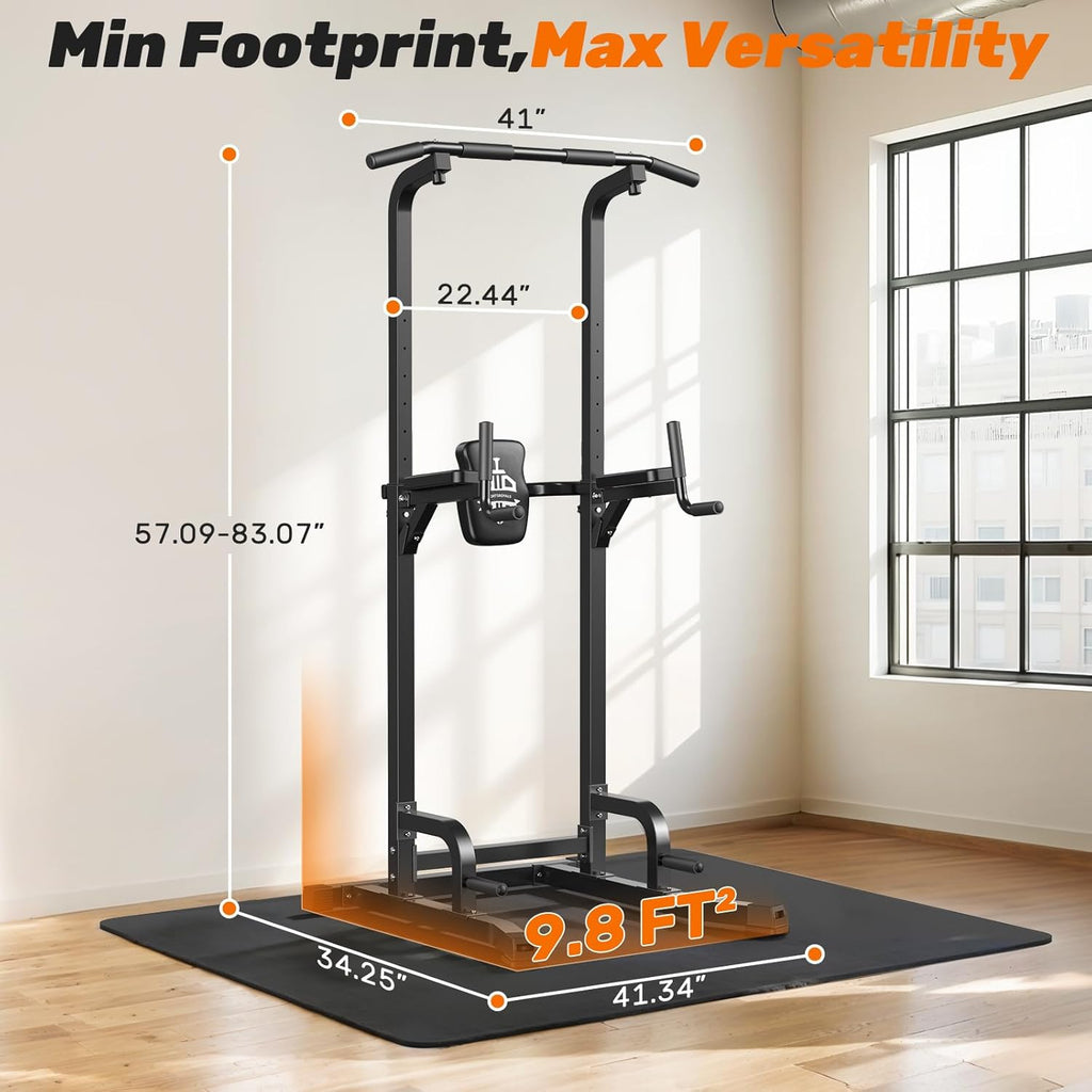 Sportsroyals Power Tower Pulp Up Bar Station, 450 lbs stable suspended immersion tilt station wourant