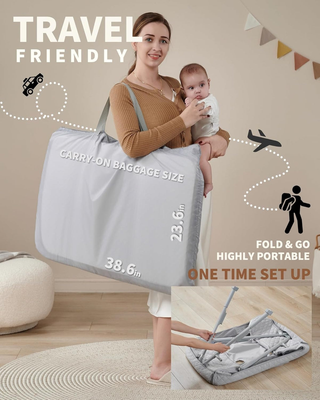 Bassinet Bedside Sleeper Baby Crib for Newborn Baby Bassinets Bedside Sleeper 4 Auto-Lock wourant