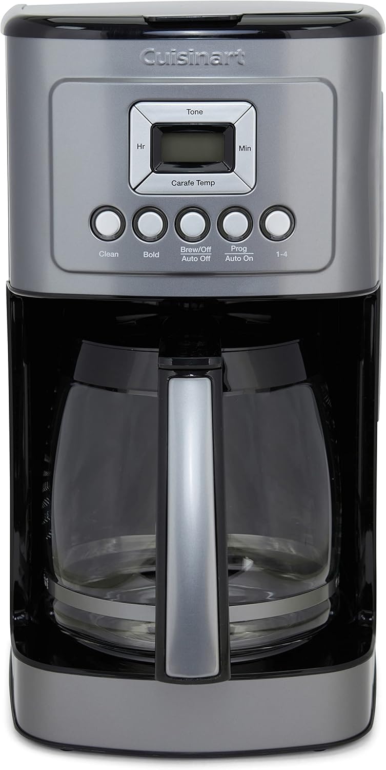 Cuisinart 14-Cup Coffee Maker, Programmable PerfecTemp Glass Carafe Coffee Machine with 1-4 Cup Setting, Brew Strength Control and Pause, Stainless Steel, DCC-3200BKSNAS, Black woonhhop