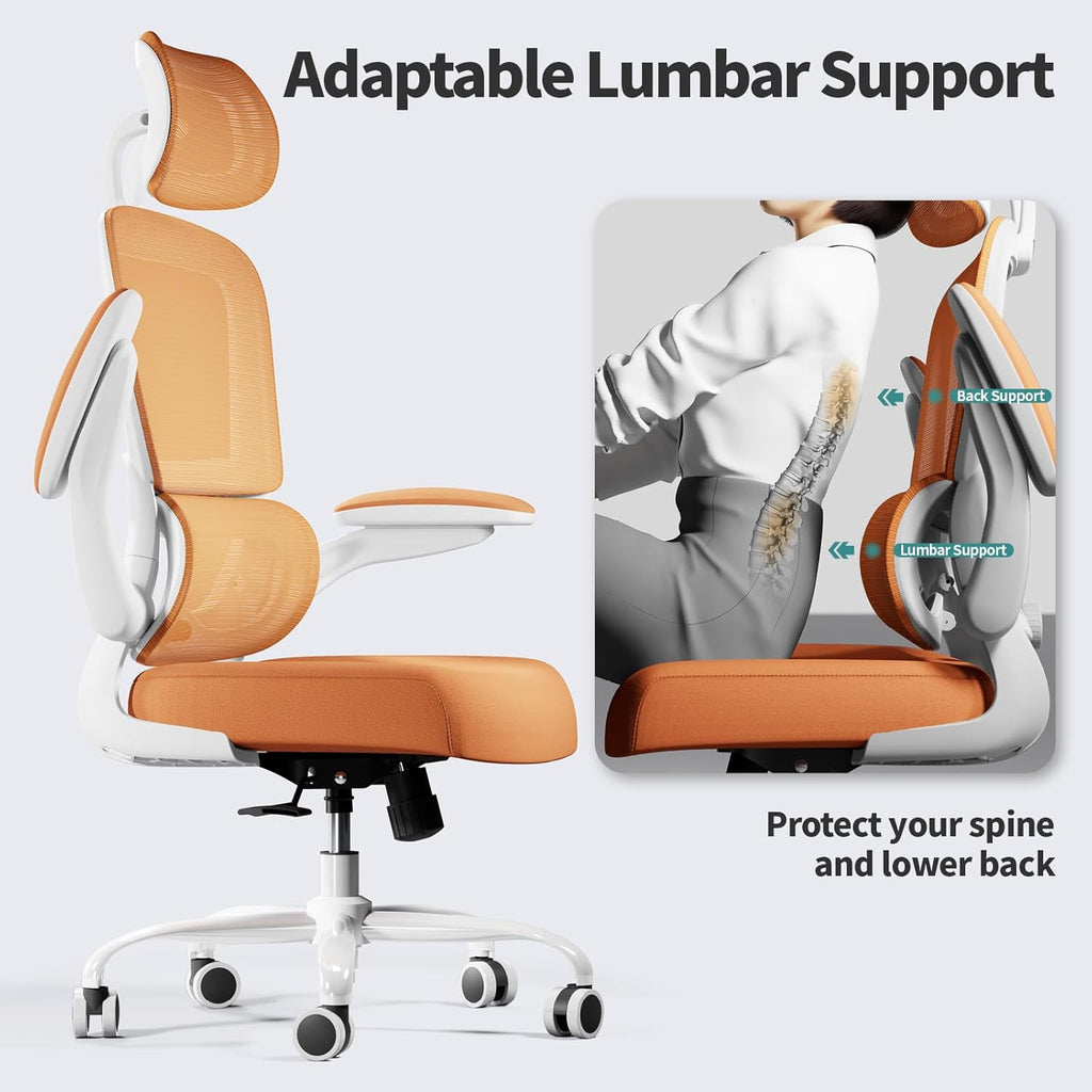Office Chair Ergonomic Desk Chair, 330 lbs Home Mesh Desk Chair with Wheels, Comfortable Gaming Chair, High Back Office Chair wourant