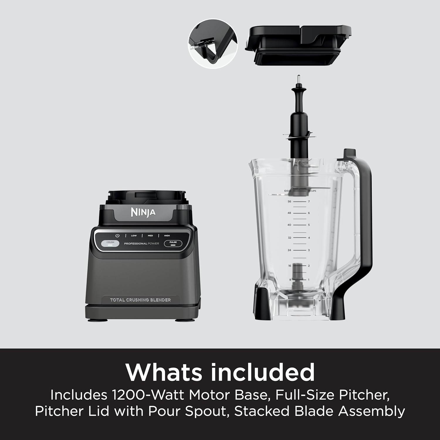 Ninja BL660 Professional Compact Smoothie and Food Processor Blender, 1100W, 3 Functions - Perfect for Frozen Drinks, Smoothies, Sauces, and More wourant