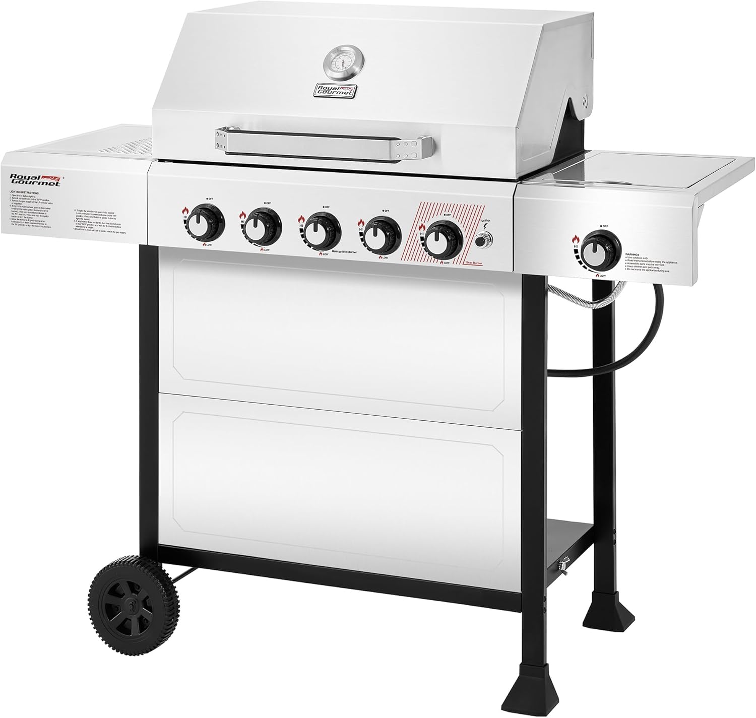 Royal Gourmet GA5401T 5-Burner BBQ Liquid Propane Gas Grill with Side Burner wourant
