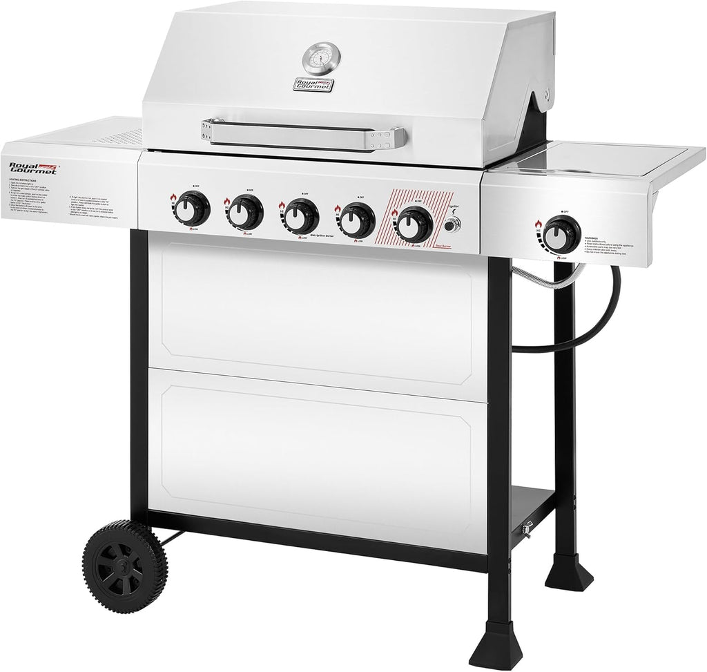 Royal Gourmet GA5401T 5-Burner BBQ Liquid Propane Gas Grill Stainless Steel 61000 BTU Output wourant