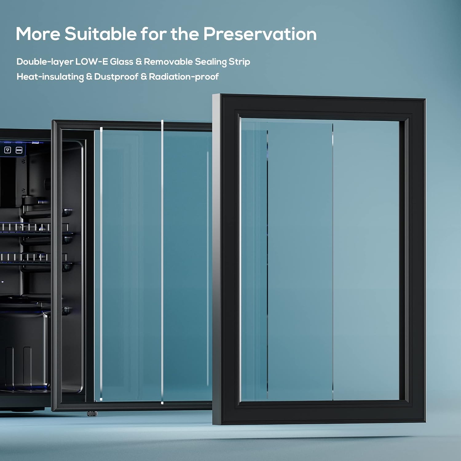 Beverage Refrigerator Cooler-120 Cans Freestanding Mini Fridge Cooler with Glass Door wourant