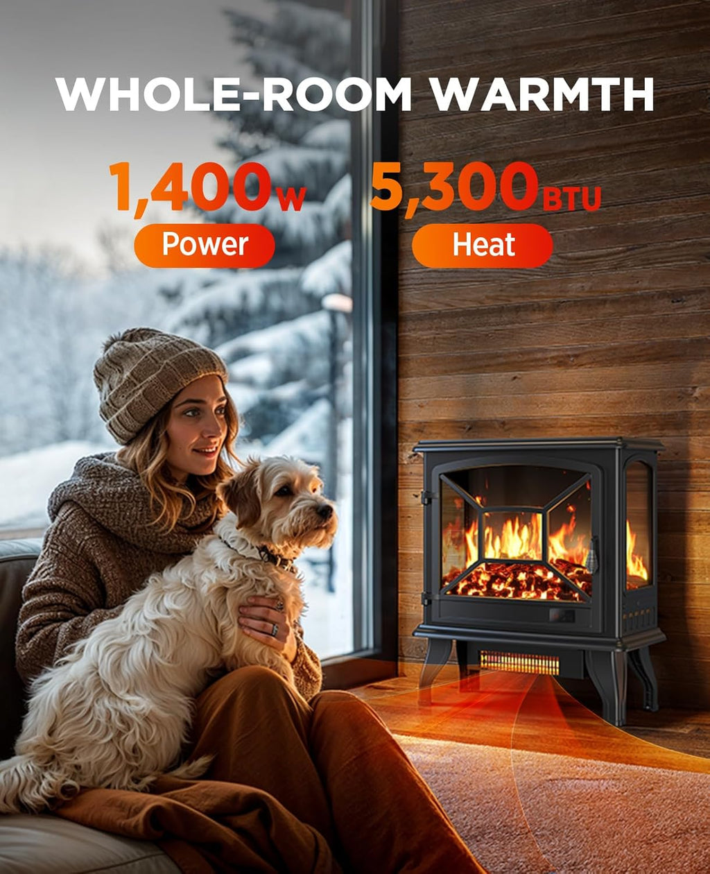 Silonn 50″Smart Electric Fireplace Heater with App & Remote Control, 5300 BTU Heat Output, Ultra-Slim Wall-Mounted or Recessed Electric Fireplace Inserts with Timer, 20 Flame Colors,WiFi Enabled wourant