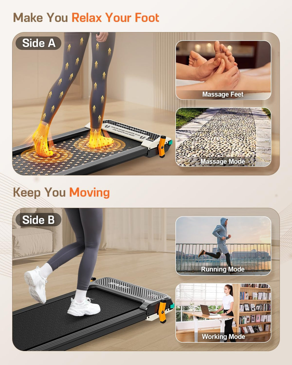 Akluer Inclined Home Treadmill 2.5 HP Small Under-Desk Treadmill with Remote Control and LED Display wourant