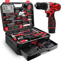 KingTool 276-Piece Tool Set Kit Tool kit 12V Cordless Power Drill Driver Toolbox Storage Case wourant
