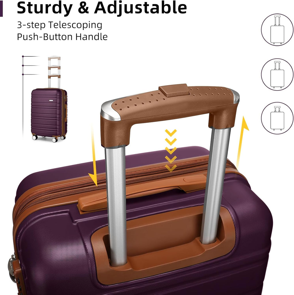 6-piece luggage set, expandable hardshell suitcase set with spinner wheels, lightweight rolling luggage set wourant