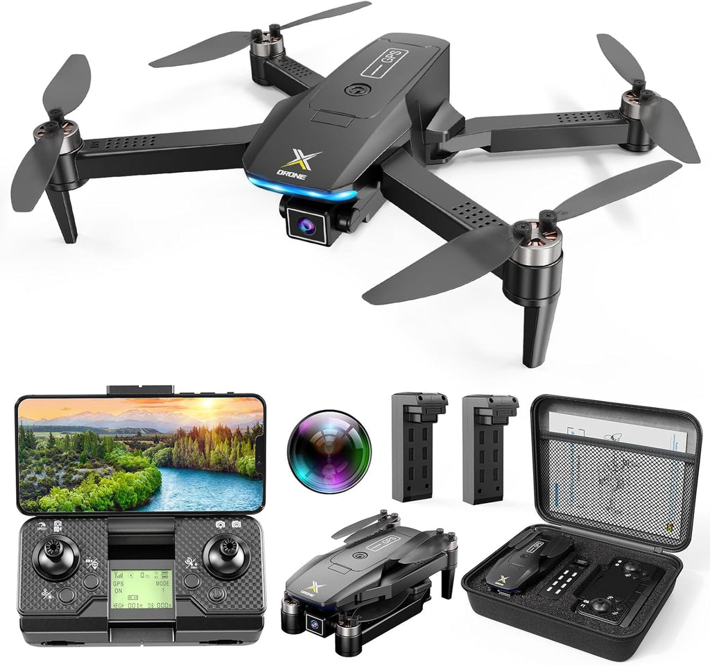 GPS Drones with Camera for Adults 4K, Brushless Motor FPV RC Quadcopter with Auto Return, Follow Me, Headless Mode, 50 Mins Long Flight, Lightweight and Foldable Drone for Beginner wourant