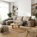 135" Oversized Compressed Sectional Sofa - 33D High-Density Foam Cloud Couch with Deep Seat - Minimalist 3-Piece Corduroy Upholstered Boneless Modular Lounge Couch | Breathable material, Full Foam, Anti-slip wourant
