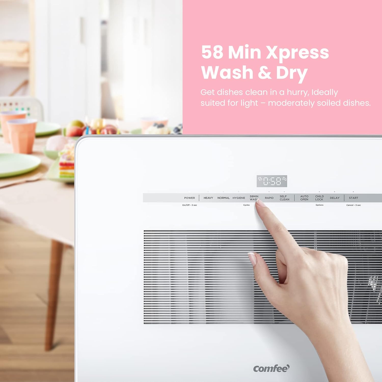 COMFEE' Portable Mini Dishwasher Countertop with 5L Built-in Water Tank wourant