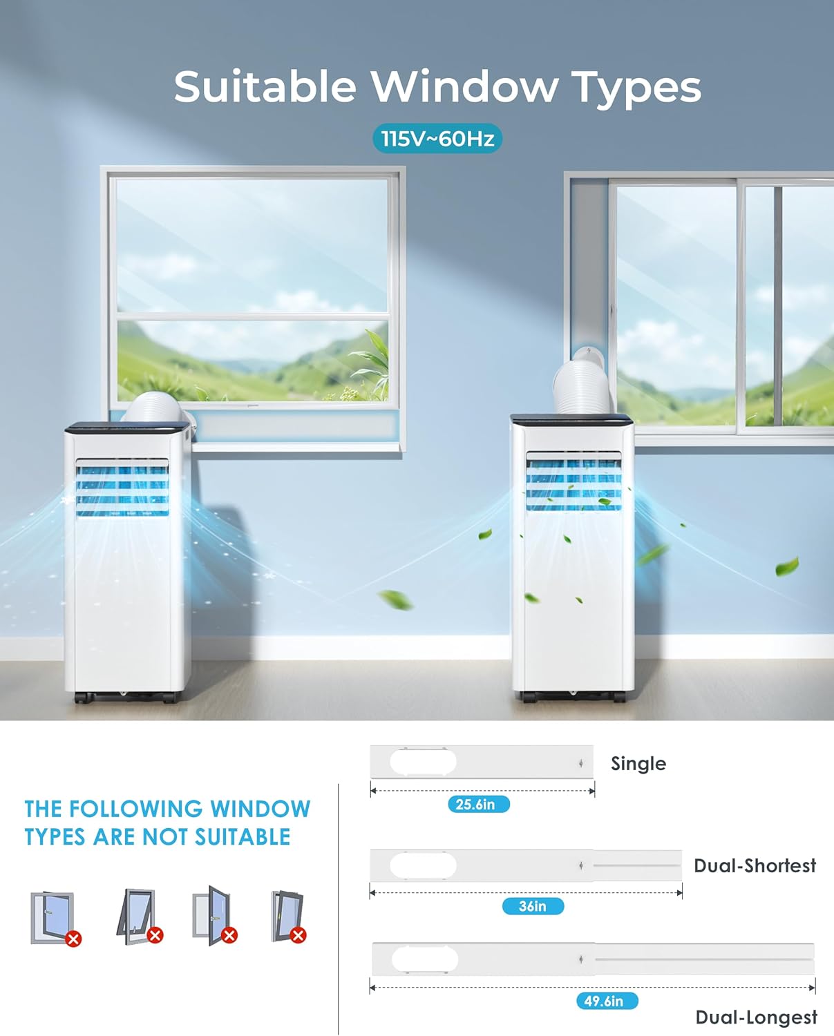 EUHOMY 8,000 BTU Portable Air Conditioners, 4-in-1 Portable AC Unit Up to 350 Sq.Ft, 4 Modes Quiet Air Conditioner with Remote Control, Cool, Fan, Dehumidifier, 24H Timer, Bedroom, Office, Apartments wourant