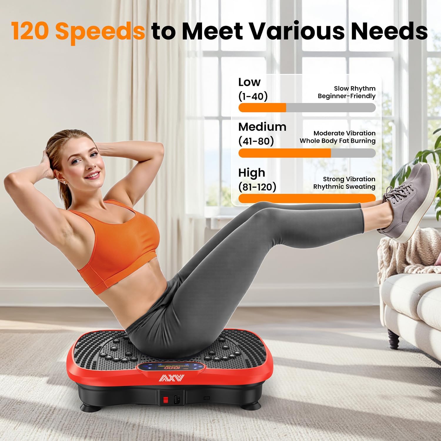AXV Vibration Plate Fitness Platform Trainer Suitable for men and women to lose weight and burn fat at the gym wourant