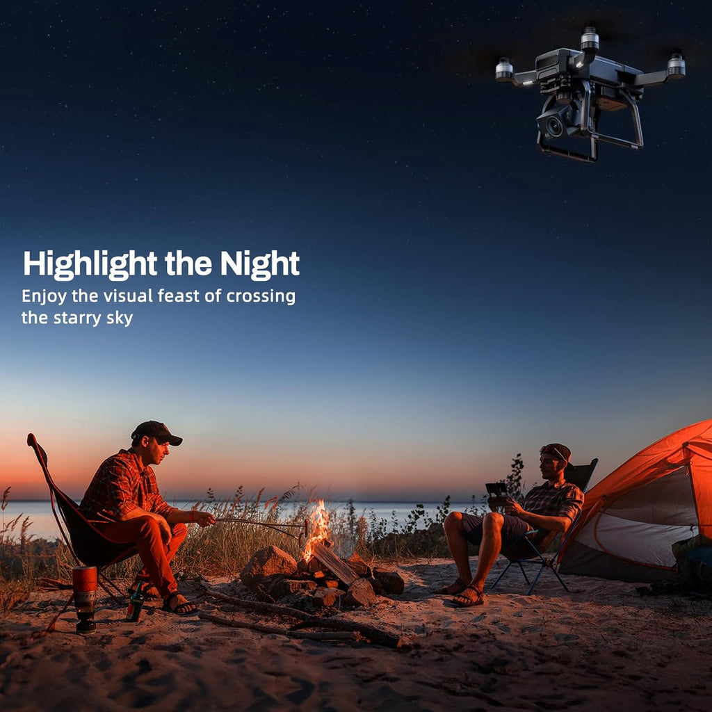 Adult-specific camera drone with 4K UHD aerial photography, 3-axis gimbal, 10,000-foot control, 3 batteries for 75 minutes of flight time, and GPS tracking wourant
