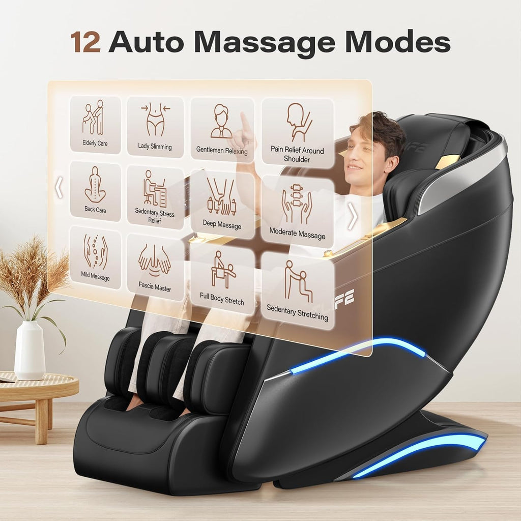 Full Body Massage Chair, 160° Zero Gravity Recliner with Body Scan, 50" SL Track Shiatsu Massage Chair, Spot Massage, Foot Roller wourant