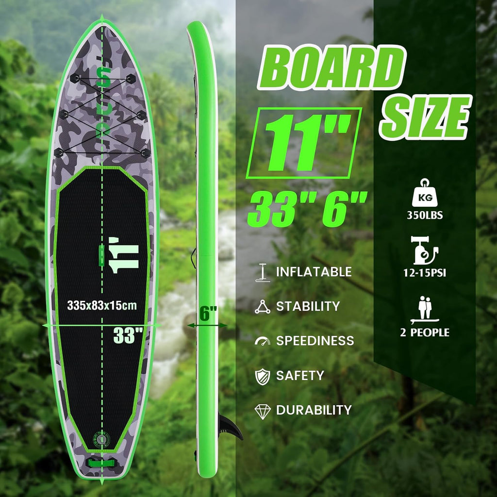 FunWater Inflatable Stand Up Paddle Board with Premium SUP Paddle Accessories, Non-Slip EVA Deck, 11'/10'6' Paddle wourant