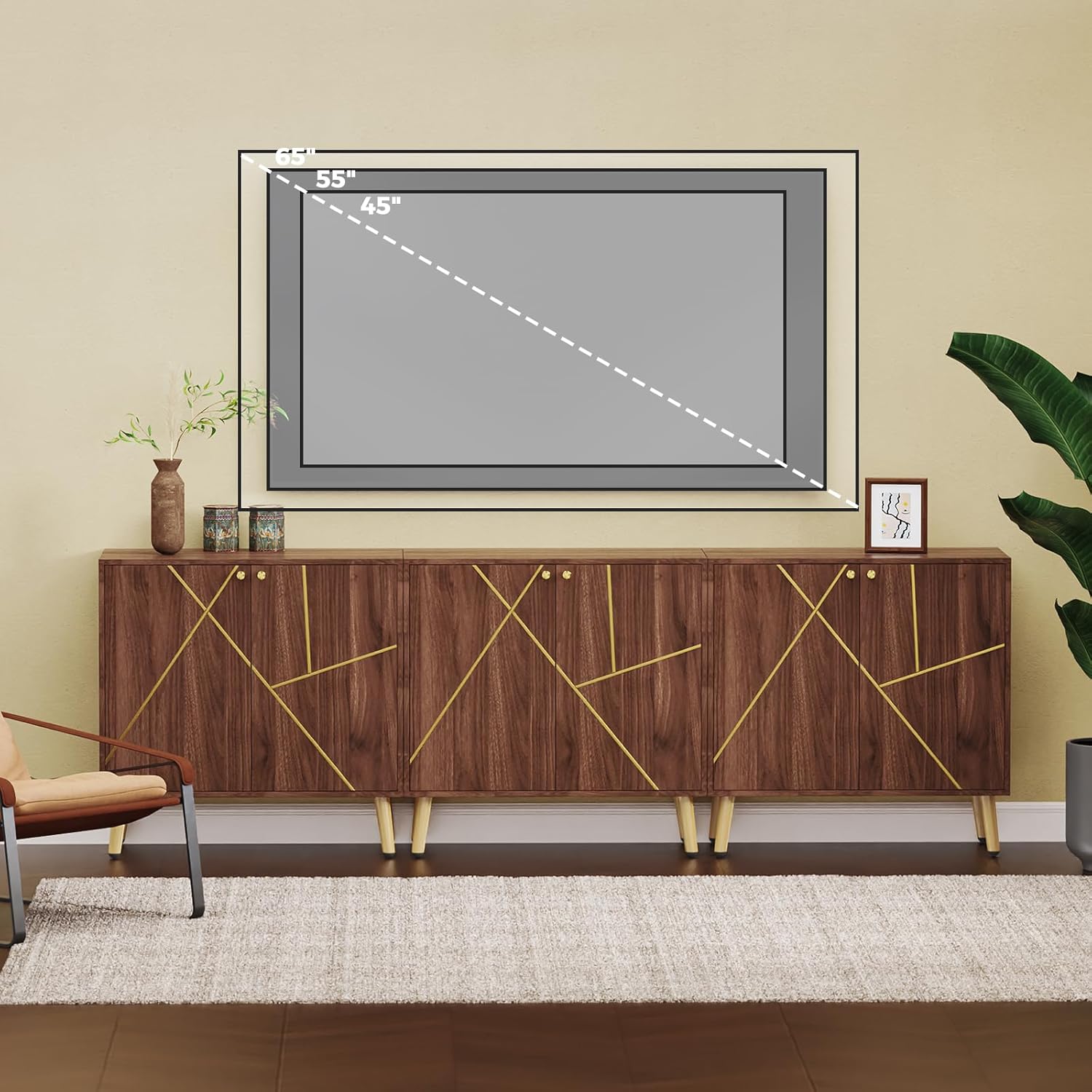Free Standing Cabinet Black Wood for Living Room, Bedroom, Dining Room, Hallway, Entryway wourant